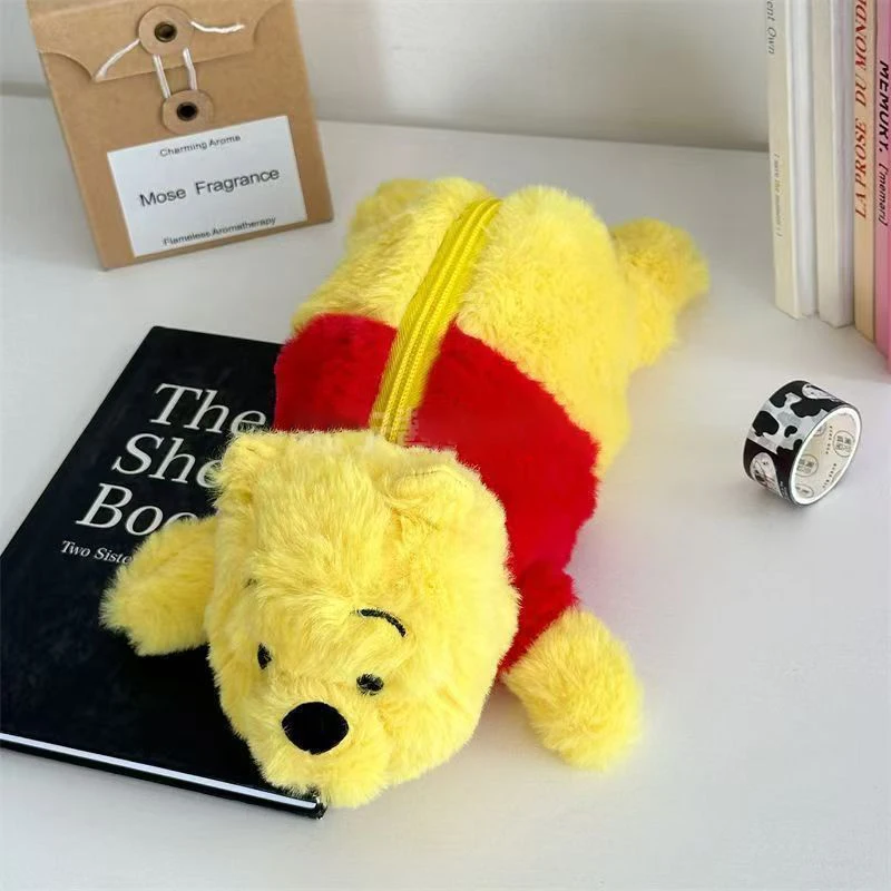 Disney winnie pooh cocô abelha caneta saco bonito winnie pooh caixa de papelaria estudante grande capacidade caixa de lápis bonito boneca caneta saco presentes