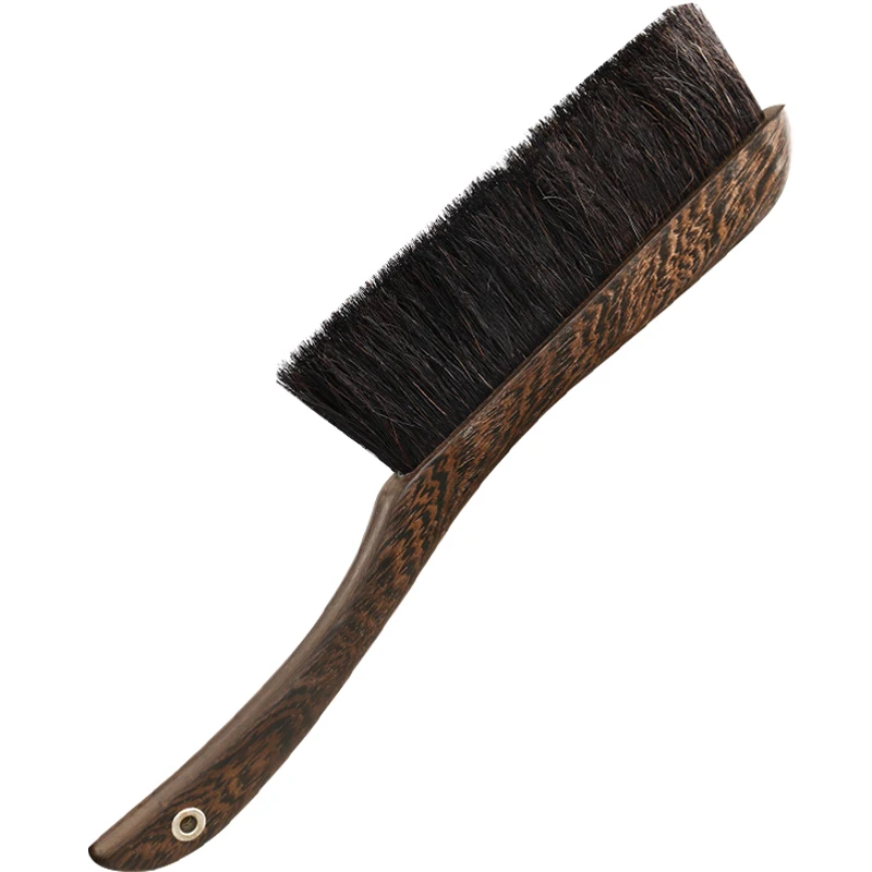 Wooden Cleaning Brush Horse Hair  Long Handle Duster Dust Brush Hand Broom Soft and Anti-static Furniture Car Interior Cleaning