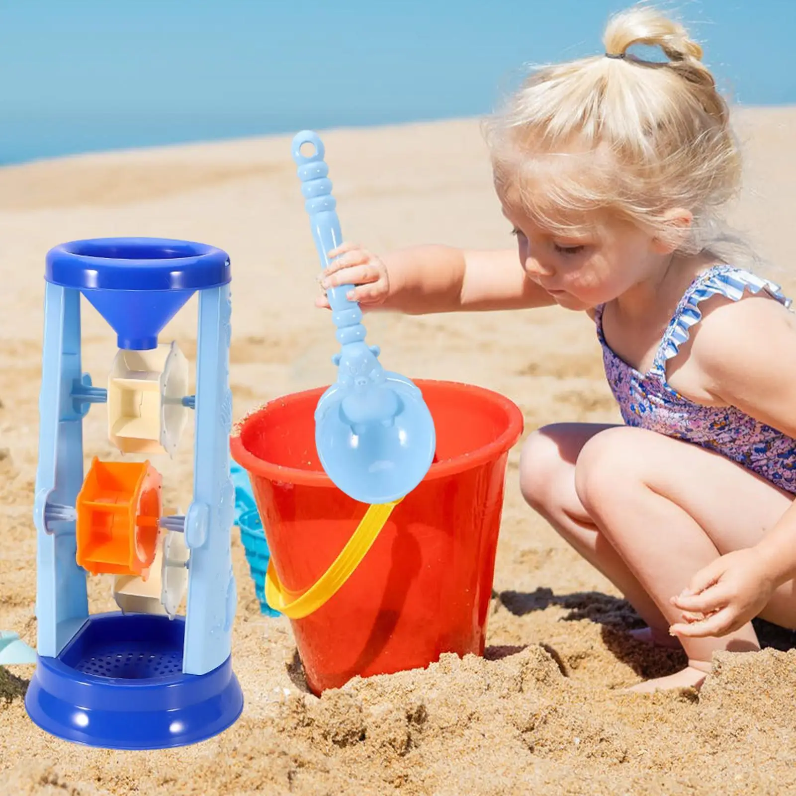 Juego de juguetes de playa con temática marina para niños, juguetes de arena para playa, construcción de castillos para niños y niñas, juego imaginativo para acampar en el patio trasero
