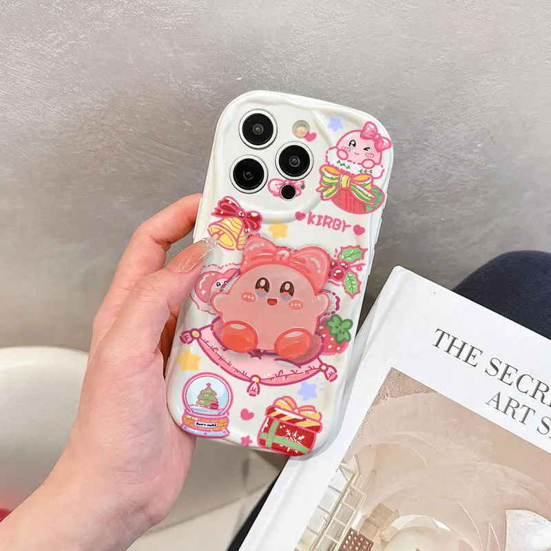 Cute Kirbys Hot 3D Wave Bracket Case For Samsung A73 A72 A71 A55 A54 A53 A35 A34 A33 A25 A24 A23 A15 A14 A13 A05 A04 A03 4G 5G