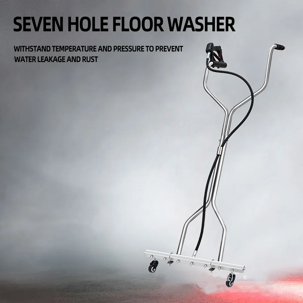 Hand Pushed Seven Hole High-Pressure Floor Scrubber, Municipal Road Ground Washing Machine Multi Nozzle Ground Cleaning Machine