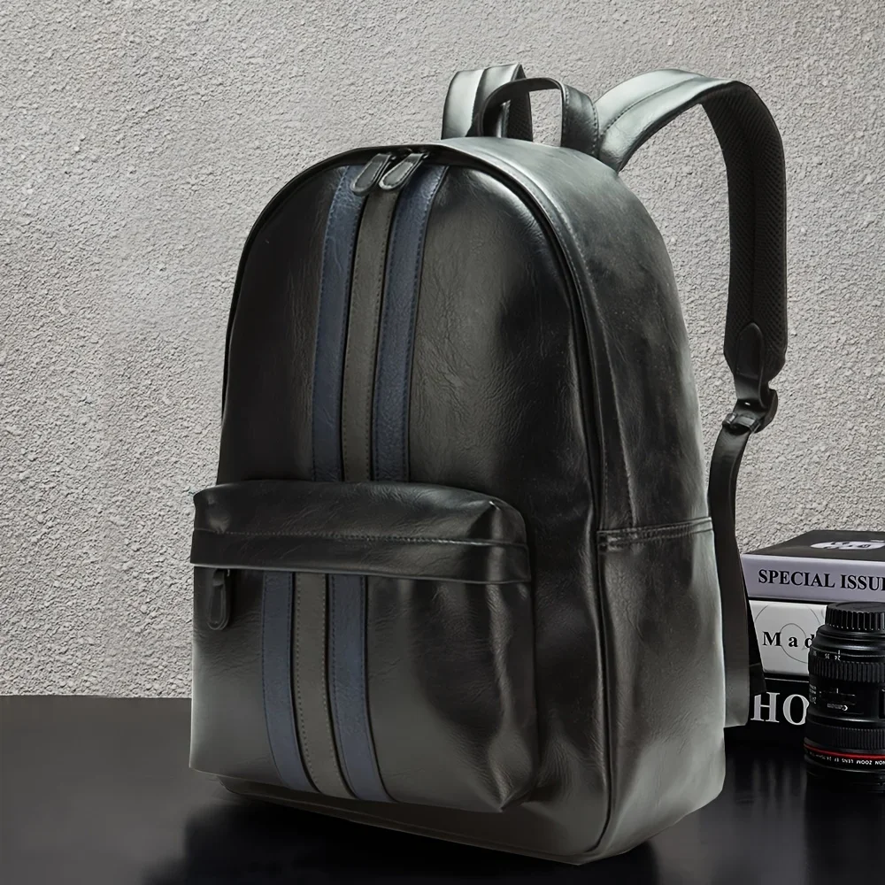 New Design Fashion Men Backpack PU Laptop Backpack Schoolbag Back Bag Pack Male Travel Bags Large