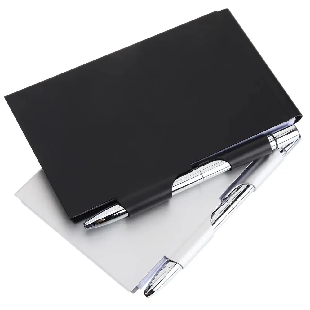 Portable Aluminum Notepad with Pen with Memo Pads Office Memo Pad Durable Pocket Metal Pocket Notebook Student School