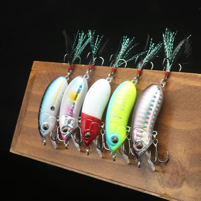 

CC50 CC60 Crankbait 5/6mm Sinking Fishing Lures Small Crank Bait Mini Sink Minnow Hard Artificial for Bass Trout Perch Pike Fish