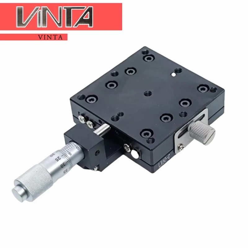 LX70-C LX70-L LX70-R Linear Platform Slide Optical Manual Displacement Platform Guide Rail Micromete  X-axis 70*70mm