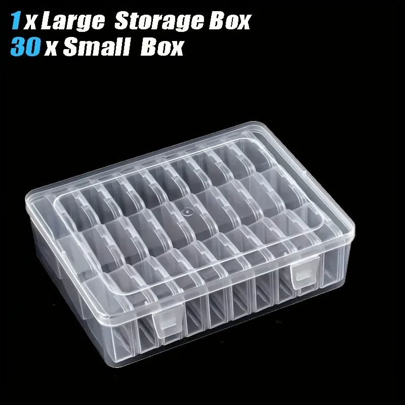 30Pcs Small Clear Plastic Bead Storage Containers