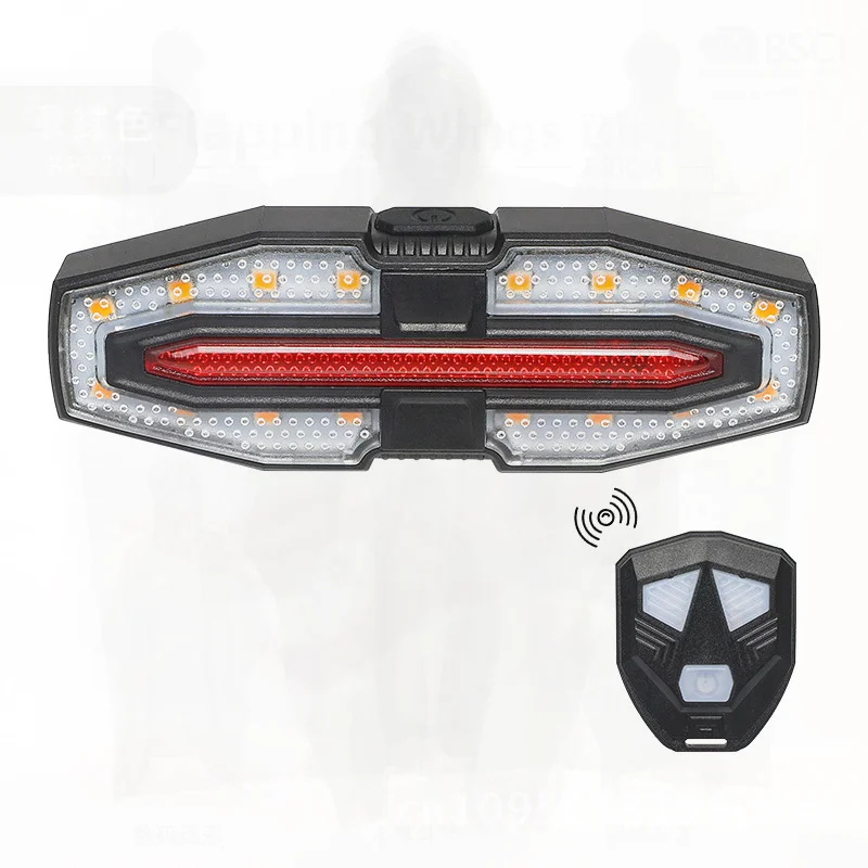

Steering Taillight for Bicycle Night Riding Turn Light Mountain Bike Warning Light Black/Silver Riding Equipment Accessory