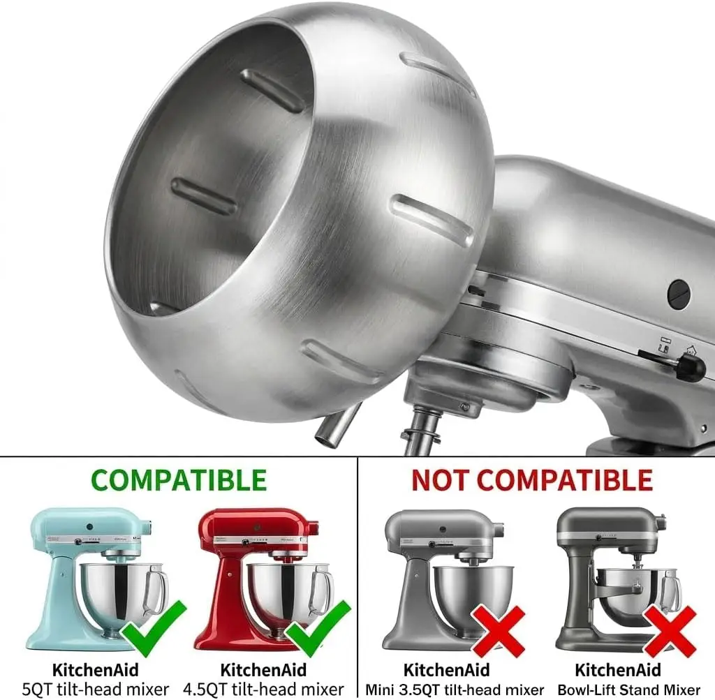 Candy Chocolate Coating Attachment for KitchenAid Stand Mixer, 4.5QT 5QT Tilt-Head Mixer Accessories, for Coating Nuts