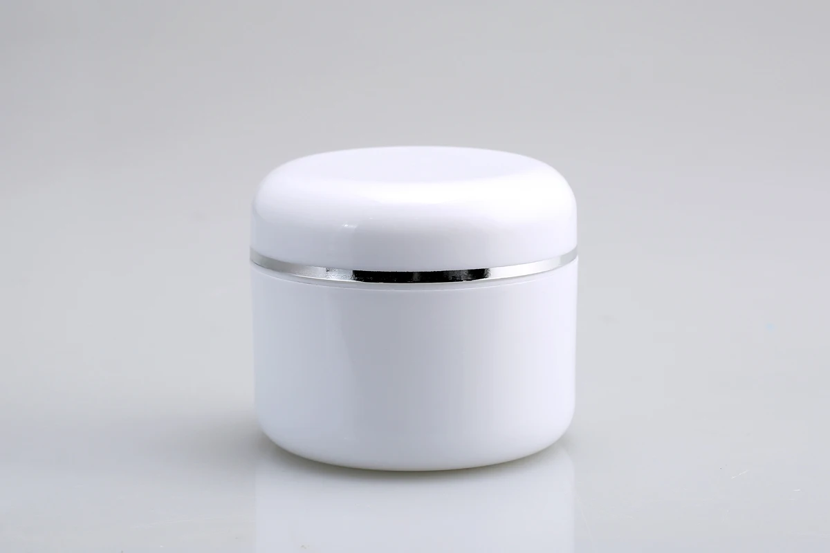 

200g round white cream jar with inner lid with silver line for mask cream/wax/essence/moisturizer/gel skin care cosmetic packing