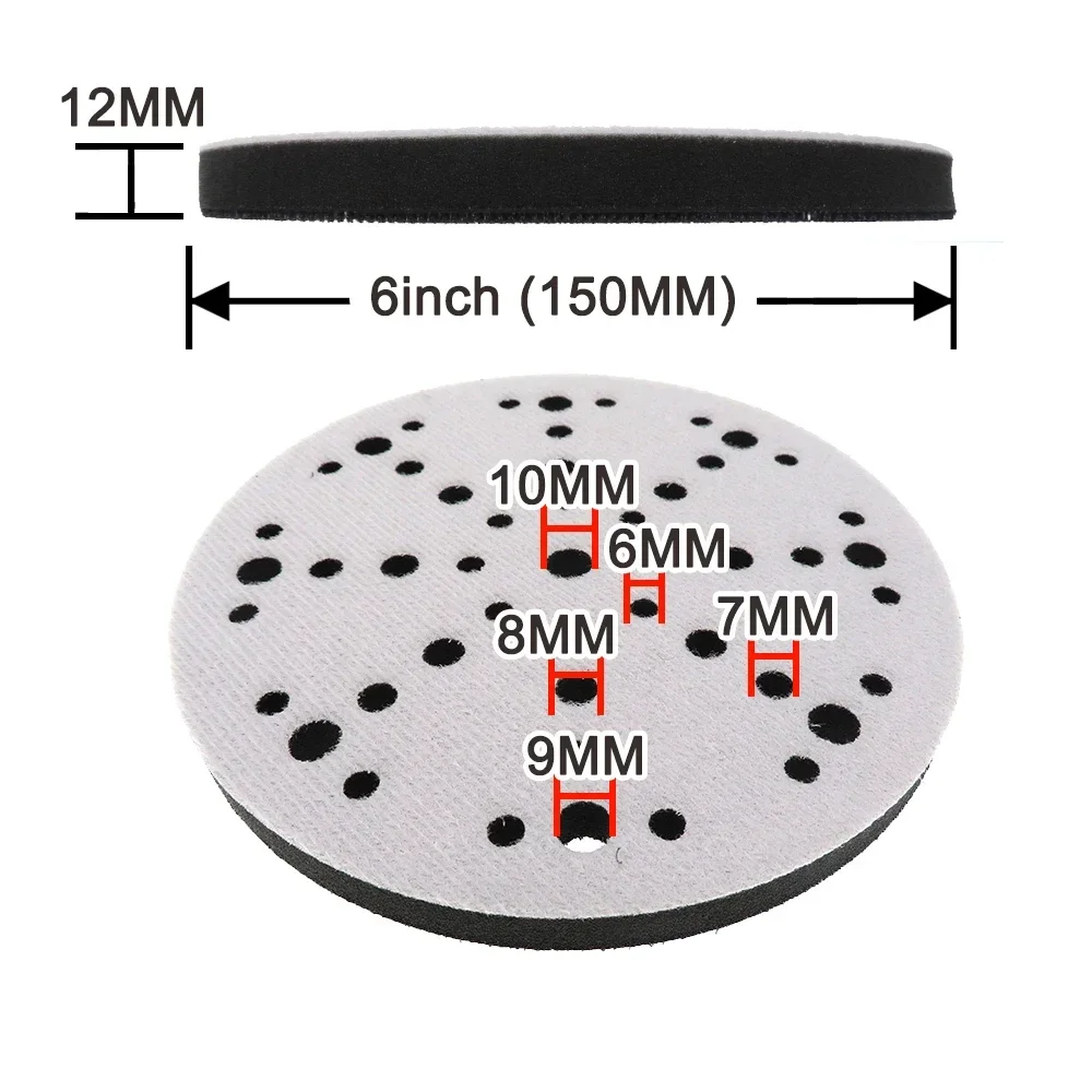 6''48 Holes Foam Soft Interface Pad Hook and Loop Sponge Cushion Buffer Pad Protection Disc For Festool Sander Abrasive Tools