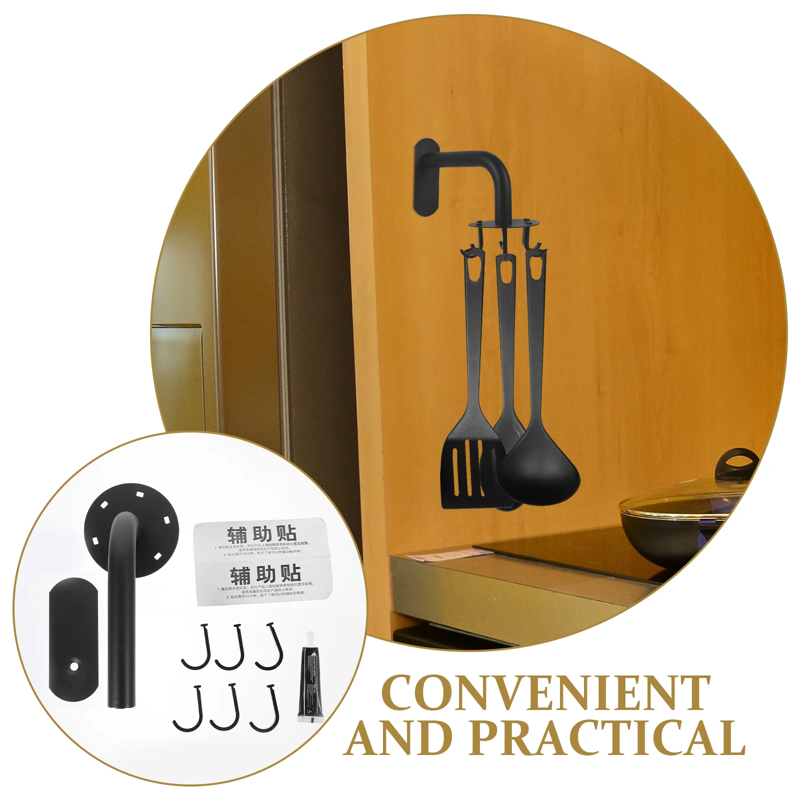 

1Set Stainless Steel Traceless Rotating Hook Wall Mounted Kitchen Bathroom Storage Hook Multi-Functional Anti-Rust Durable