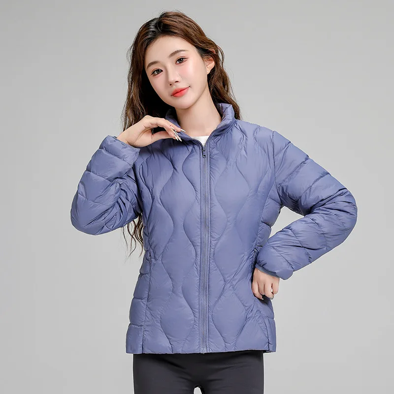 Women Light Thin White Duck Down Coat Autumn Winter Stand Collar Down Jacket Parkas Ladies Short Warm Bigsize Puffer Outwears