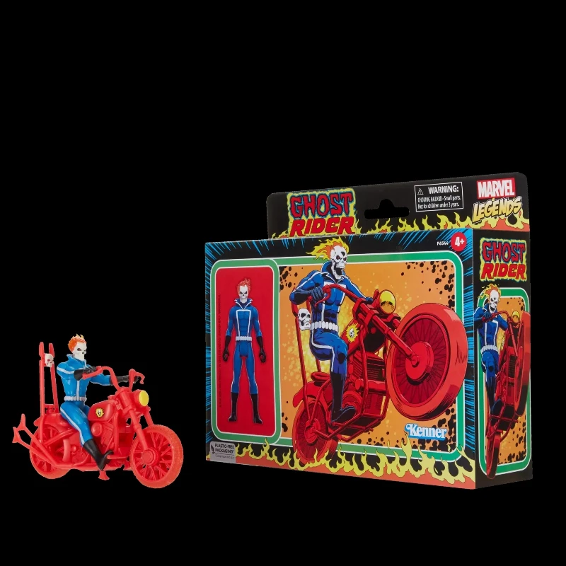 ฟิกเกอร์แอ็คชั่น Marvel Legends Retro Ghost Rider ของแท้ รุ่นคลาสสิกจากการ์ตูน พร้อมมอเตอร์ไซค์ ชุดเต็ม ของเล่นเด็กผู้ชาย ของขวัญ