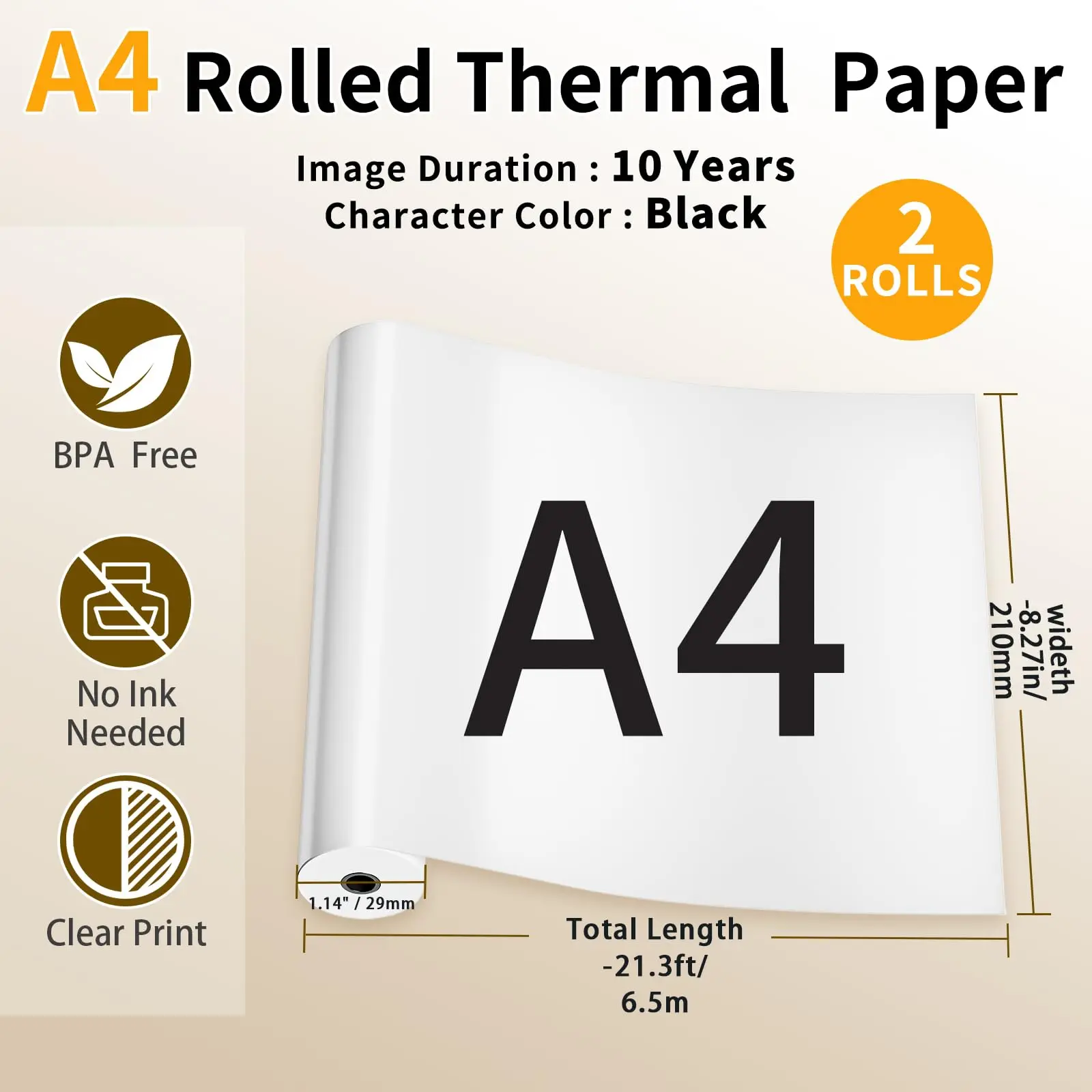 Imagem -03 - Papel para Impressora Térmica Papel de Impressão para Phomemo Portátil Bpa us Letter a4 53 80 110 mm M832