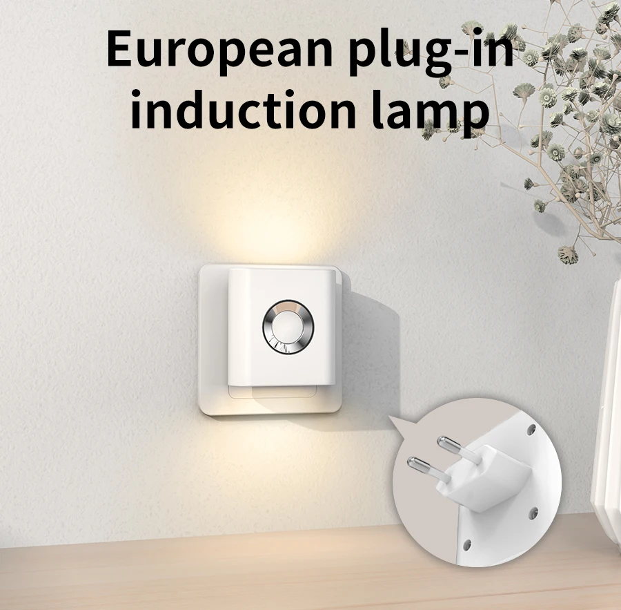 220 فولت Led ضوء الليل مع مقبس الاتحاد الأوروبي محس حركة المكونات في الجدار مصباح الضوء المحيط الأبيض الدافئ لغرفة نوم درج المرحاض