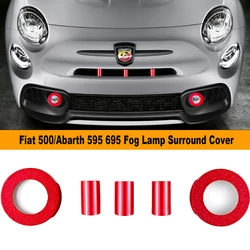 Brand New ABS Plastic Material Fashion Design Racing Click On Style Fog Lamp Surround Cover For Fiat500/Abarth 595 695（5pcs/set)