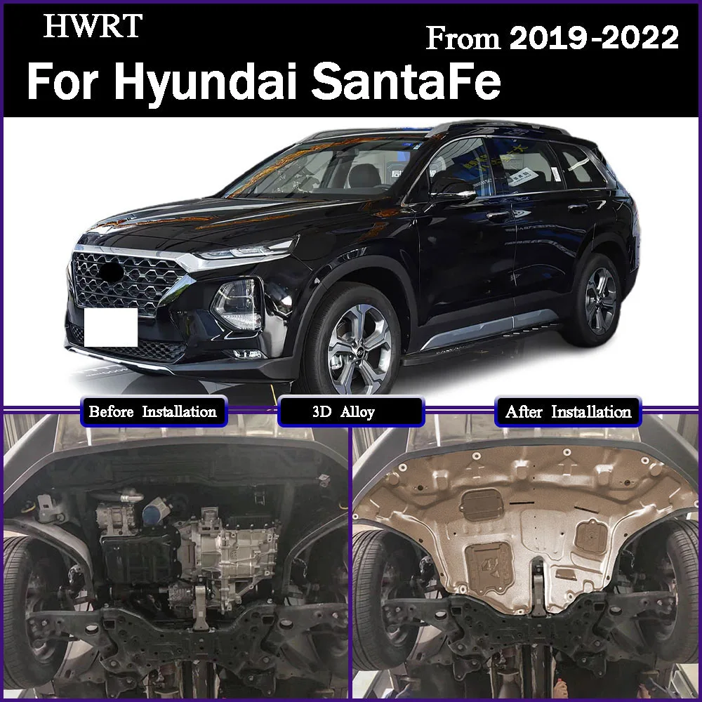 

Under Engine Splash Shield Mud Guard Board Mudguard Black Fender Cover Plate Protect For Hyundai Santa Fe 2019 - 2022 2.0T