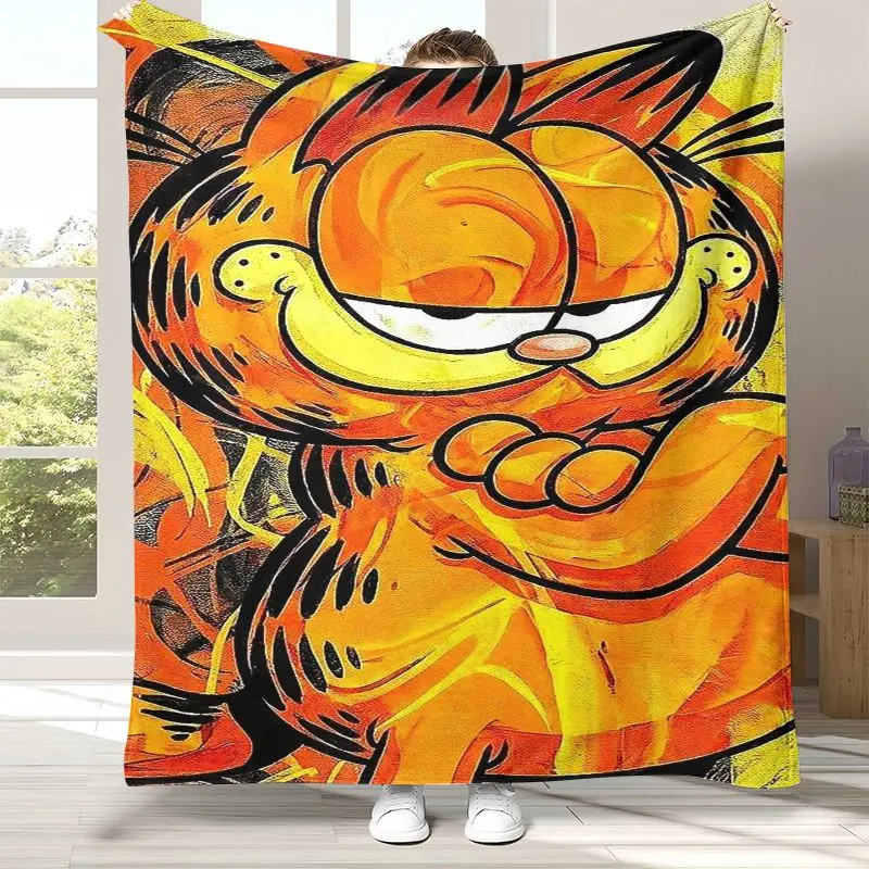 Cute Cartoon G-Garfield Soft Flannel Throw Blanket,Cozy Warm Blanket for Bed,Sofa,Living Room,Picnic,Camping,Home Decor,Gift Kid