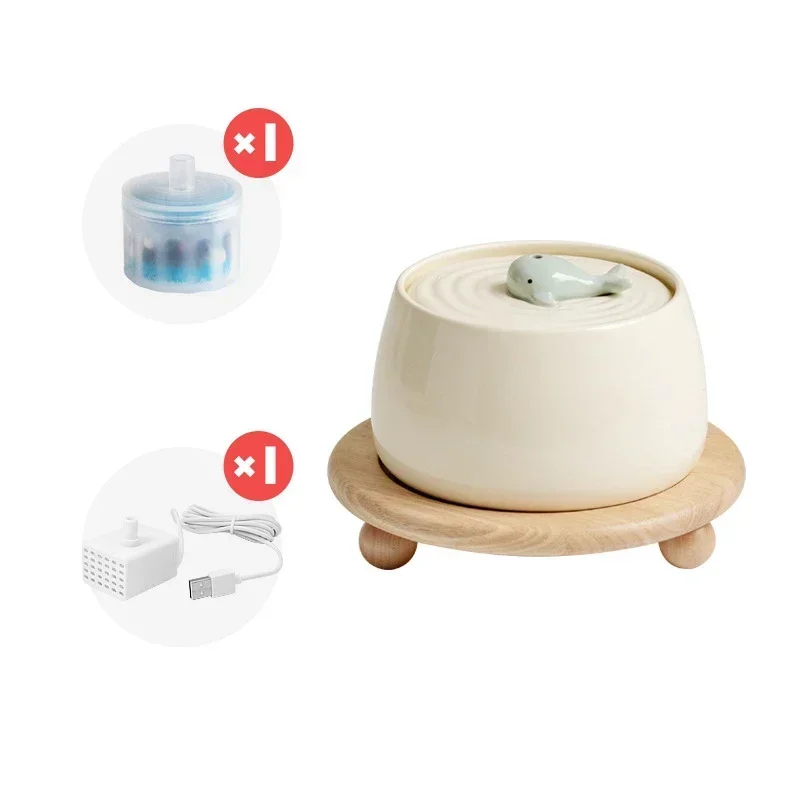 VOFORD 1,3 l Keramik Katze Wasser brunnen USB-Aufladung Haustier Wasserzufuhr Hunde automatische Umwälz filtration Durchfluss Wassersp ender 6