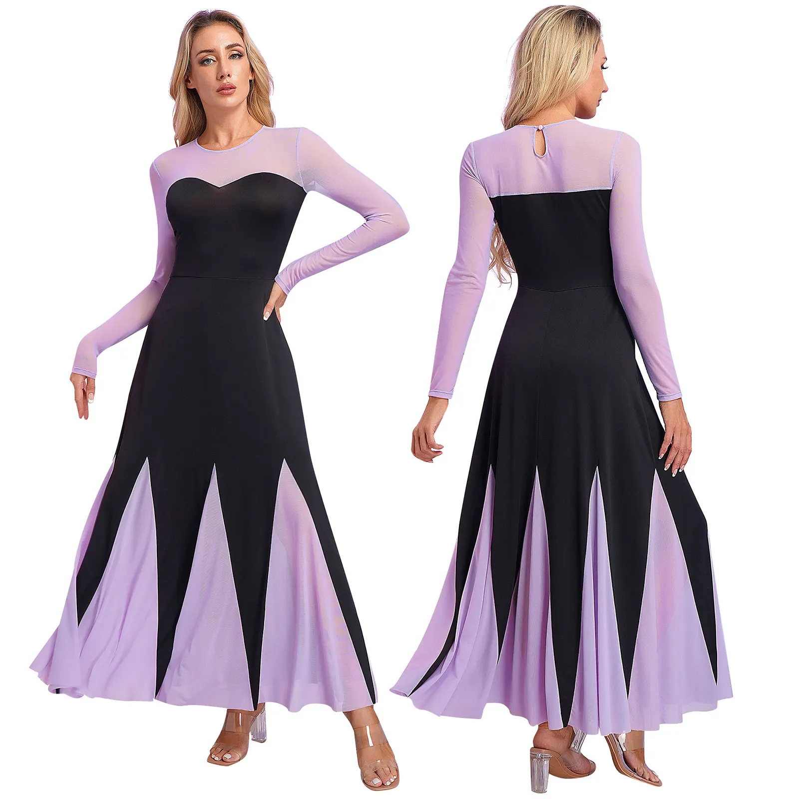 Womens Mermaid Ursula Cosplay Costume Halloween Theme Party Masquerade Octopus Role Play Clothes Long Sleeve A-Line Maxi Dress