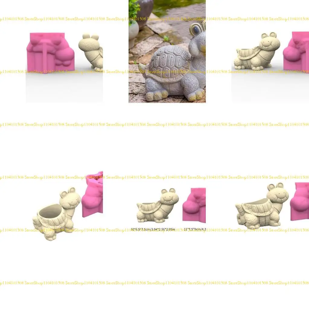 

15YC Tortoise Gypsum Silicone Mold DIY Succulent Concrete Flower Pots Vase Cement Mold Pen Candle Holder Mold