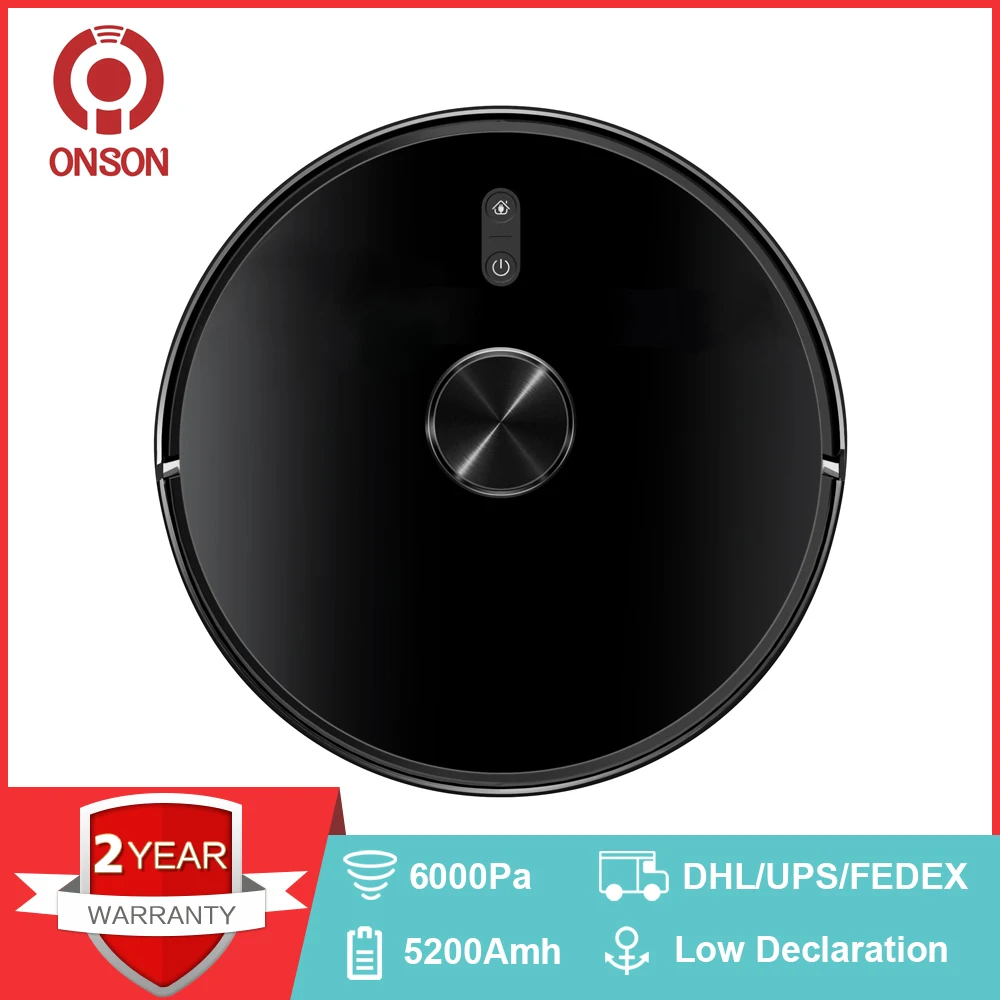 ONSON X6 6000Pa High Suction Power Robot Vacuum Cleaner,Laser System,Multiple Floors Maps,Zone Cleaning,Restricted Area Setting