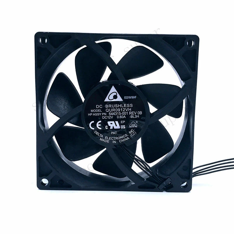 S+   DELTA QUR0912VH 92mm 92*92*25mm 12V 0.60A 4 lines pwm 800-4000RPM cooling fan