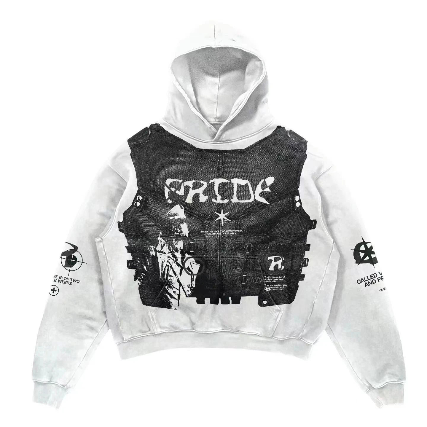 

Retro Y2K Hoodie 2024 Streetwear Gothic Casual Alphabet Blast Print Pattern Skull Fashion Hooded Shirt Sweatshirts Men Clothing