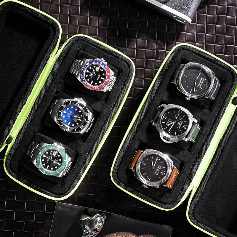 Luxury Tourist Watches 3slots Watch Rolls Bag Travel Portable Men's Watch Case Organizer for Men Jewelry Strap Storage Bag