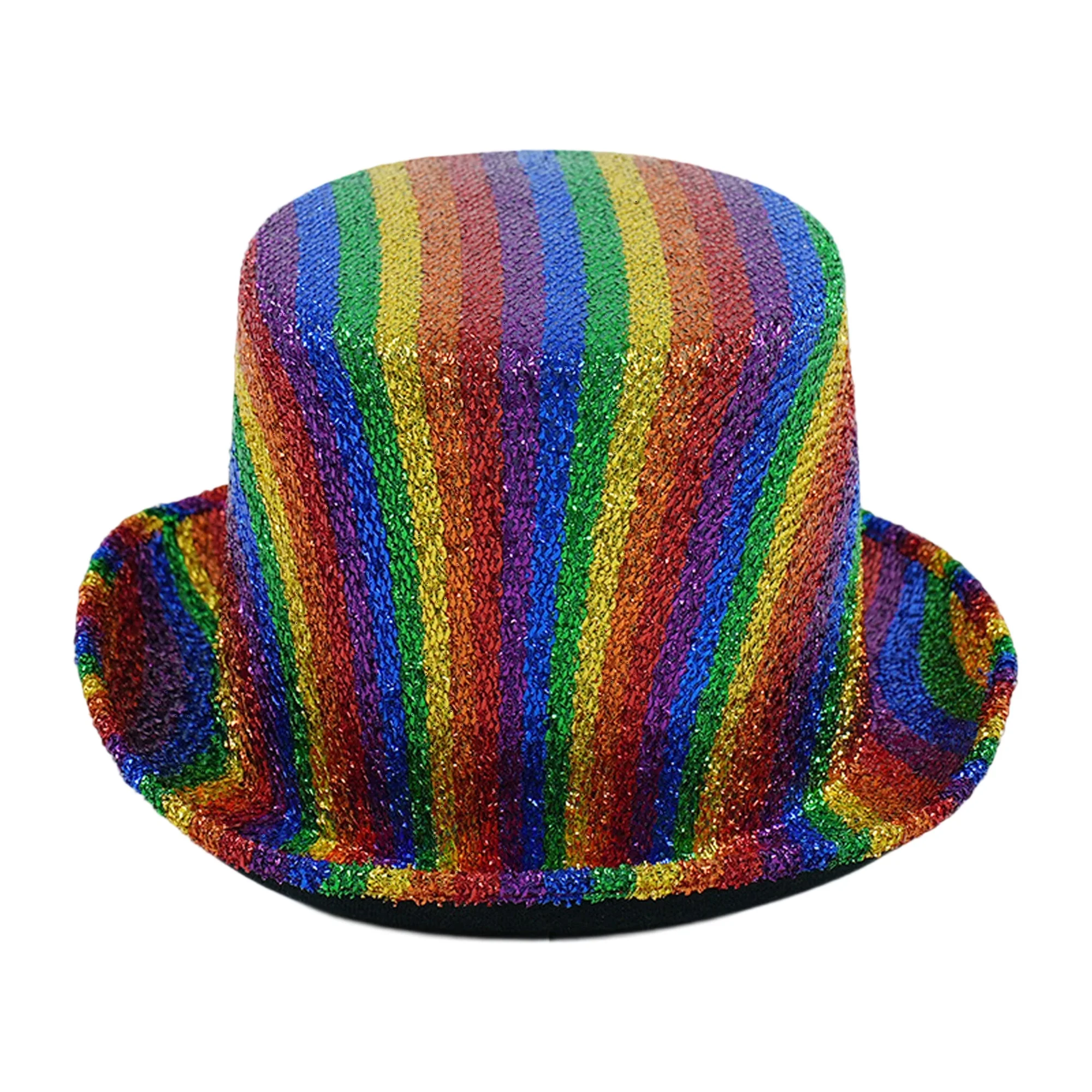 قبعة فيدوراس للسيدات، قبعة كلاسيكية مخططة بألوان قوس قزح، قبعة بنما كاجوال، إكسسوارات ملابس الحفلات