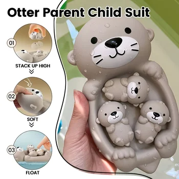 Children's Bathroom Floating Animal Otter Sealed Floating Water Toy Baby Bath Toys…