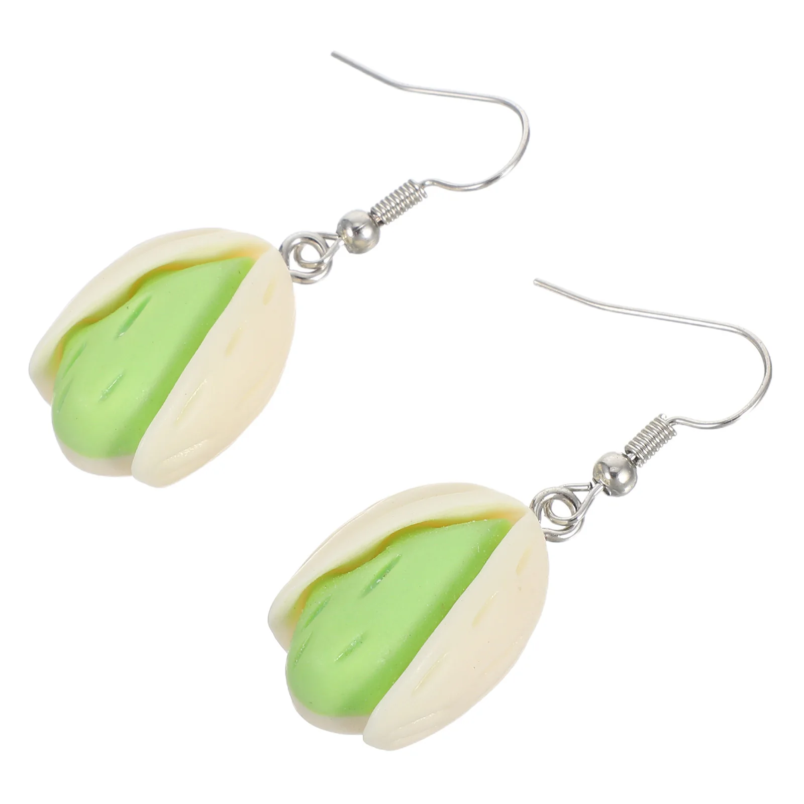 

2Pcs Novelty Pistachio Earrings Resin Dry Fruit Pendant Dangle Drop Jewelry Meticulous Craftsmanship for Fashionable Looks