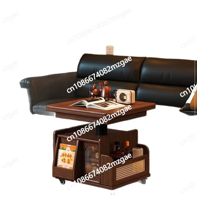 

Lifting-Edge Folding Cart - Solid Wood Multi-Function Table for Small Spaces, Sofa & Dining Dual-Use Mobile Furniture