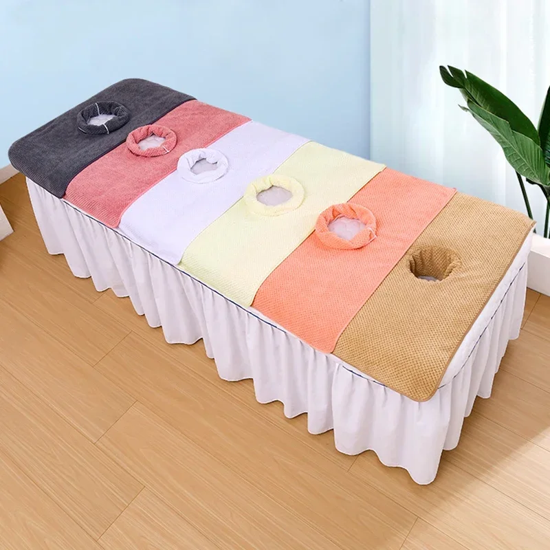 40x80cm Beauty SPA Massage Table Planking Face Towel With Hole Thickened Towel For Hospital Hotel Beauty Salon Supplies