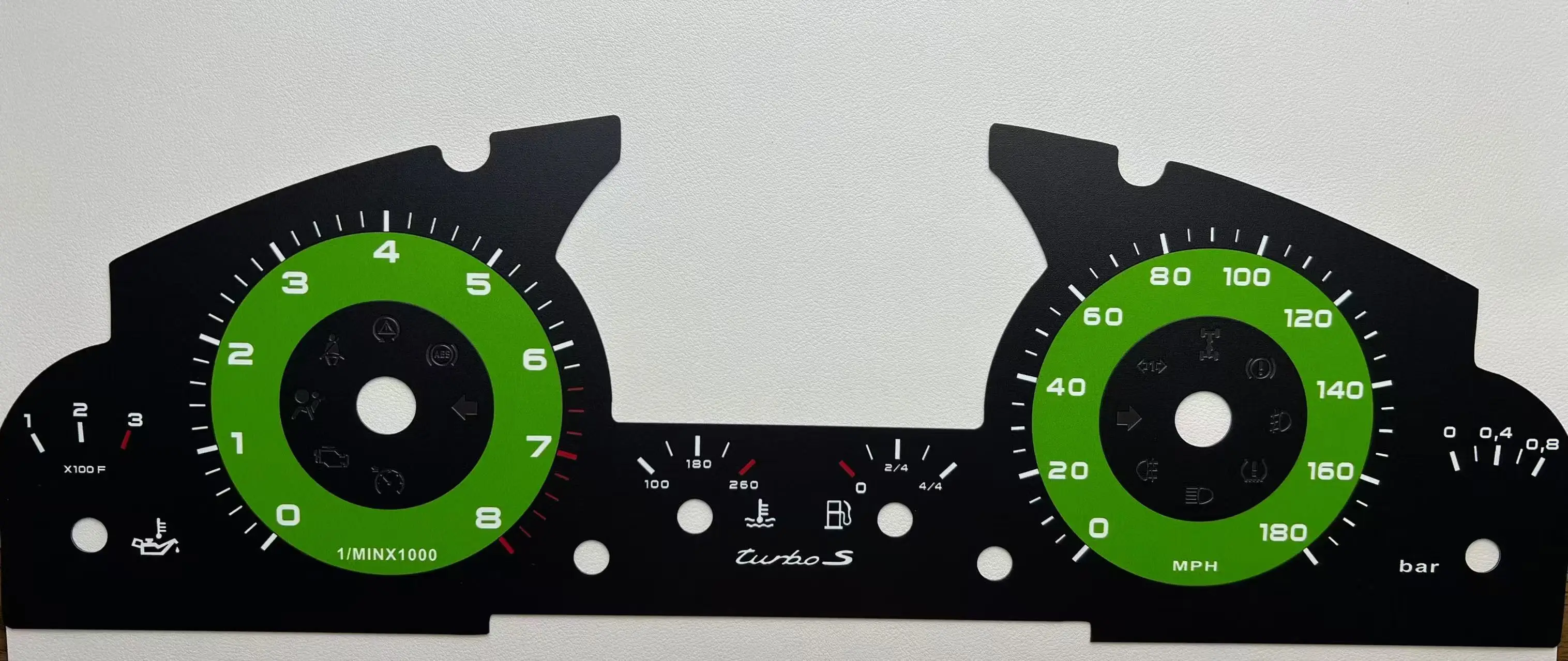 

Custom Instrument Cluster Overlay For Porsche Cayenne 955 Turbo+Turbo S / 957 Turbo Petrol Gauge Face Speedo Dials 300KM/H