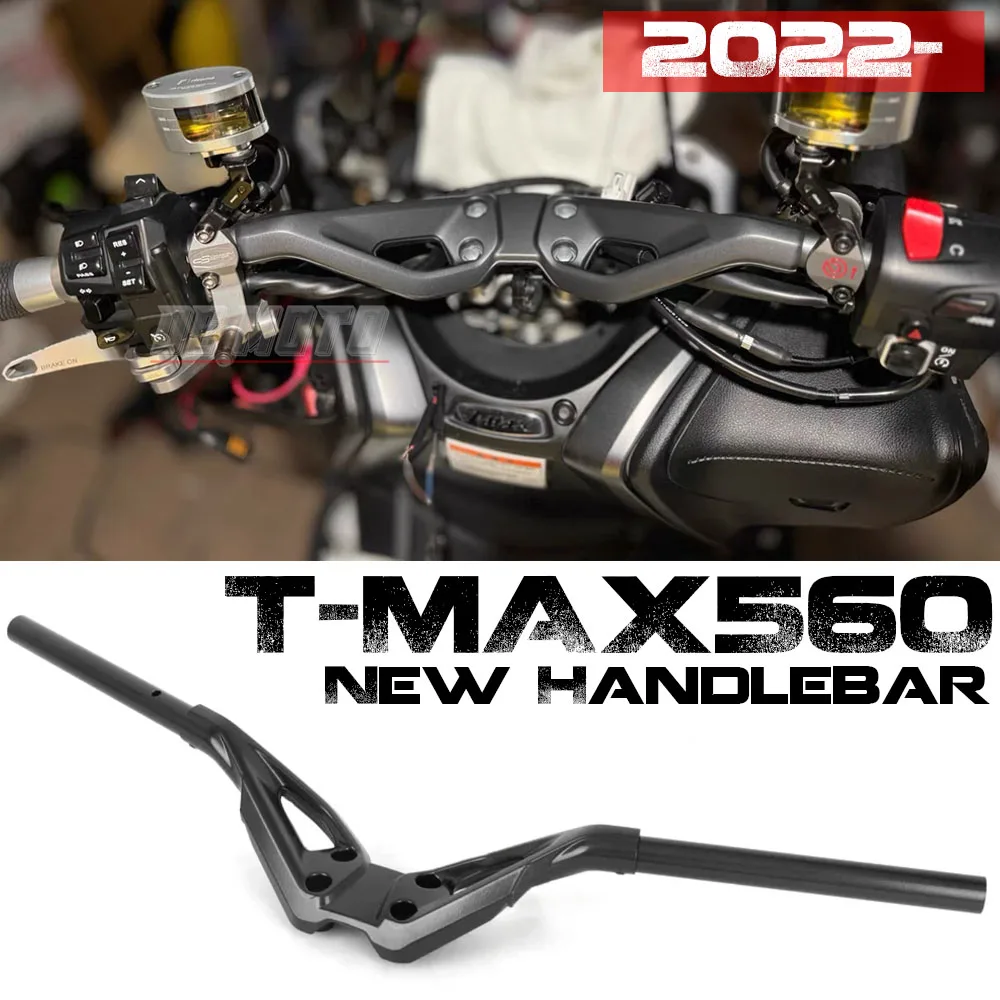 

New For YAMAHA T-MAX560 T-MAX 560 TMAX560 TMAX 560 2022 2023 2024 Motorcycle CNC Handlebar Steering Handle Bar Black Kit