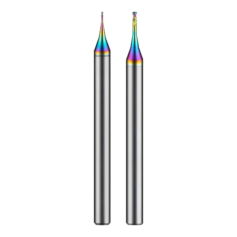 1 Stück HRC60 Hartmetall-Schaftfräser 2 Schneidkanten Mikro-Flachfräser 0,1-0,95mm CNC-Fräser für Stahl, Metall und Aluminium – Detail 6