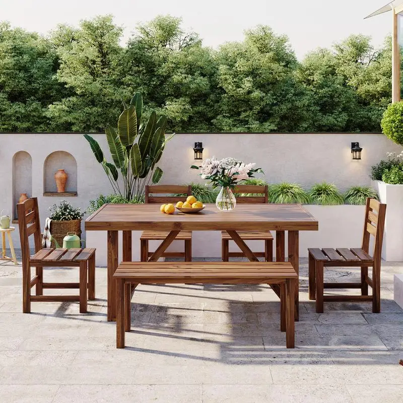 High-Quality Acacia Wood Outdoor Table and Chair Set for Patio Balcony Backyard
