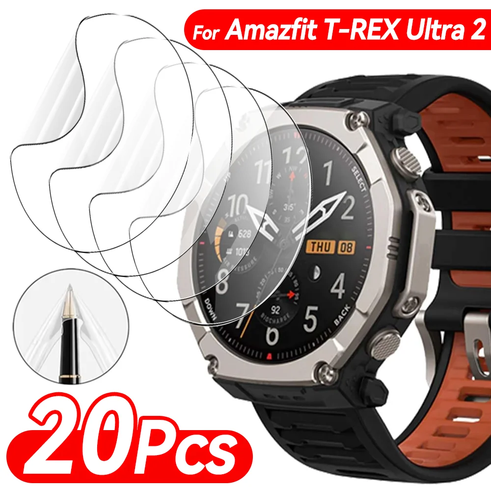 

5-20PCS for Amazfit T-REX Ultra 2 Watch Soft TPU Hydrogel Film Full Coverage Anti-scratch Protective Screen Protector Not Glass