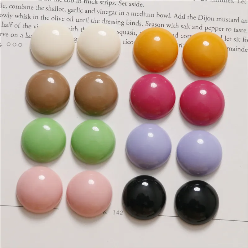 Wholesale 100pcs/lot 18mm color print geometry rounds shape resin cabochon beads diy jewelry earring/hair accessory