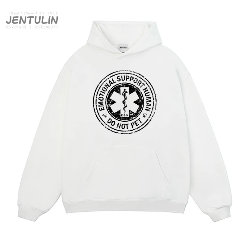 Y2K Emotional Support Human Do Not Pet Hoodie Unisex Vintage Star of Life Graphic Funny Mental Health Casual Oversized Hooded