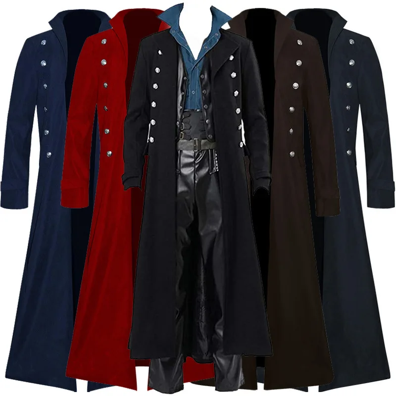 

Men's St Punk Vintage Jaet Gothic Victorian Era F Coat orm loween Costume Traditional Chinese Ethnic Stage Wear