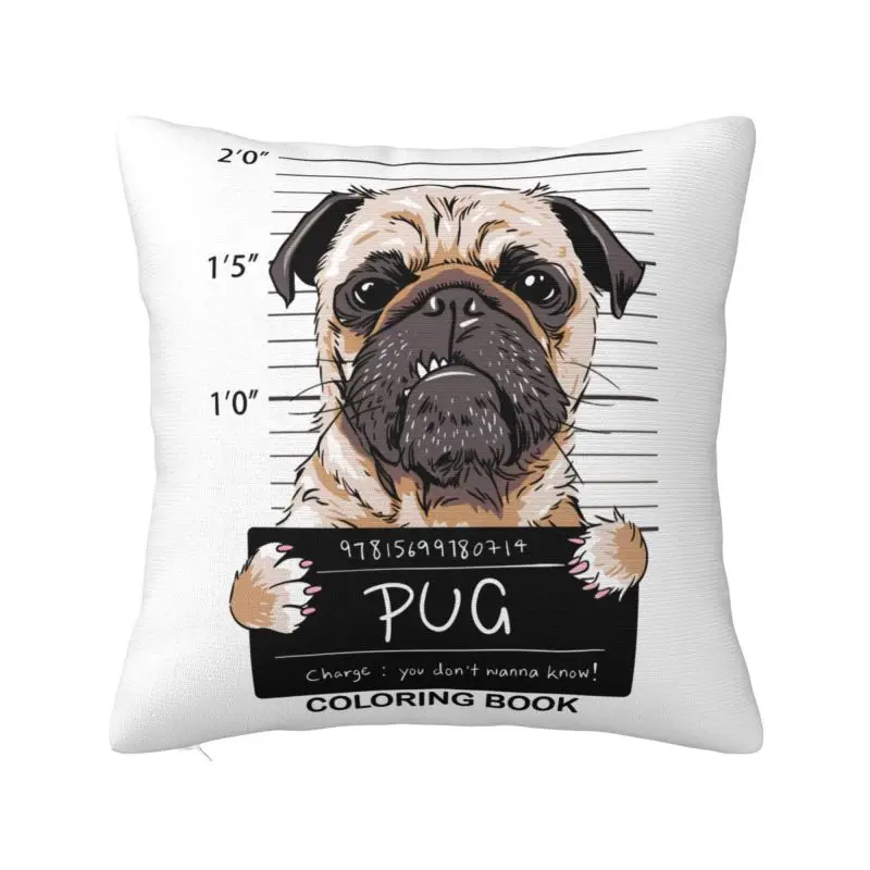 Cute Pet Dog Pug Cushion Cover 55x55 cm Polyester Soft Throw Pillow Case For Sofa Chair Home Decor Pillowslip