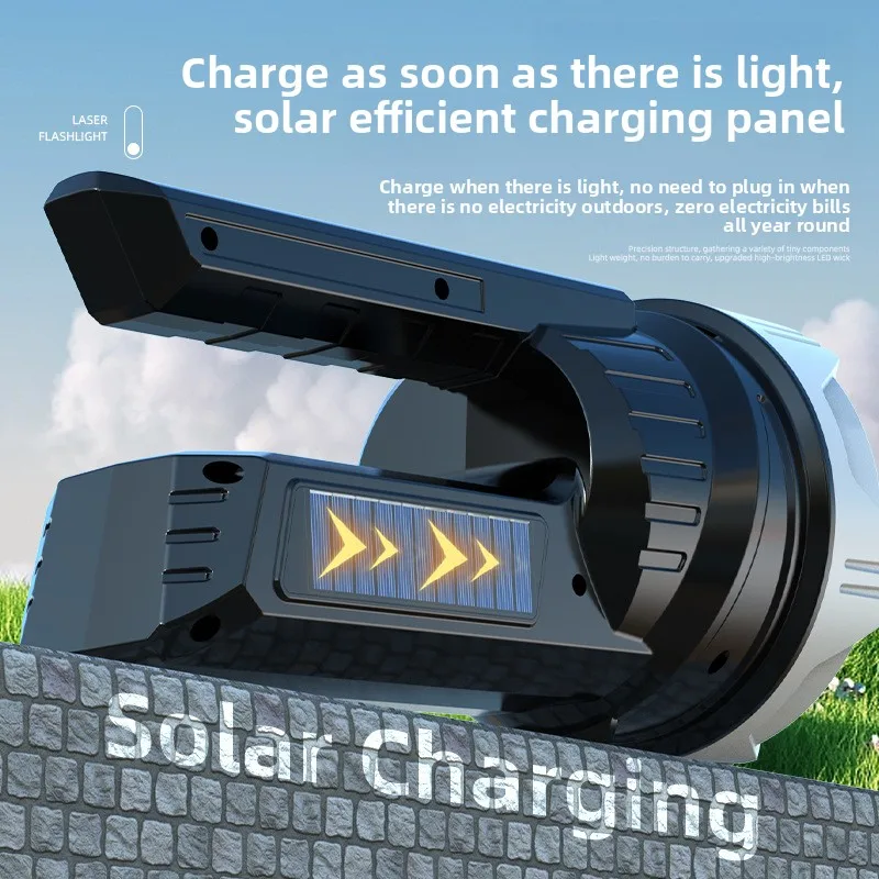 Cross-Border Large Light Cup Portable Lantern, High-Power COB Flashlight, Outdoor Multi-Function Searchlight, Solar Charging