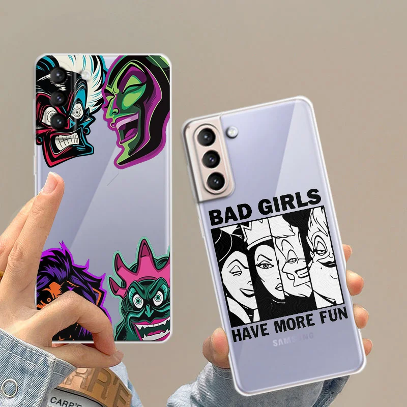 

Disney Villain Phone Case For Samsung Galaxy S22 S21 S20 FE S10e S9 S8 Ultra Plus Lite Transparent Back Cover
