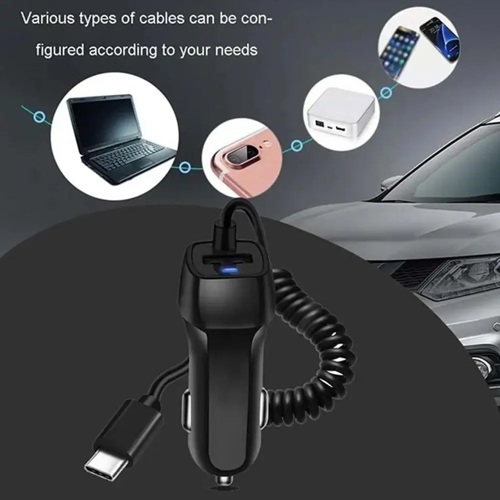 Car Charger USB QC 3.0 For Xiaomi Car Charger Adapter For Mobile Phone Micro Type C Fast Charger Cable