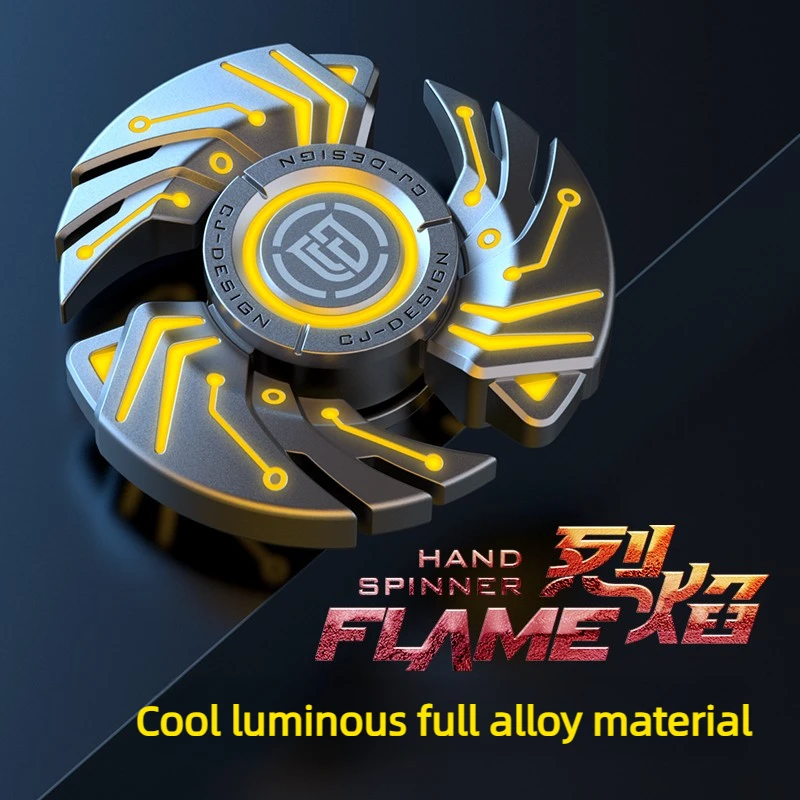 ADJUDICATION Flame Alloy Luminous Multifunctional Composite Fidget Spinner Desktop Decompression Toy