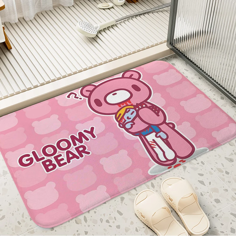 Bathroom Mat T-Gloomy Bear Custom Doormat Entrance Door Living Room Carpet Hallway Kitchen Bedroom Rug Interior Home Decor Items