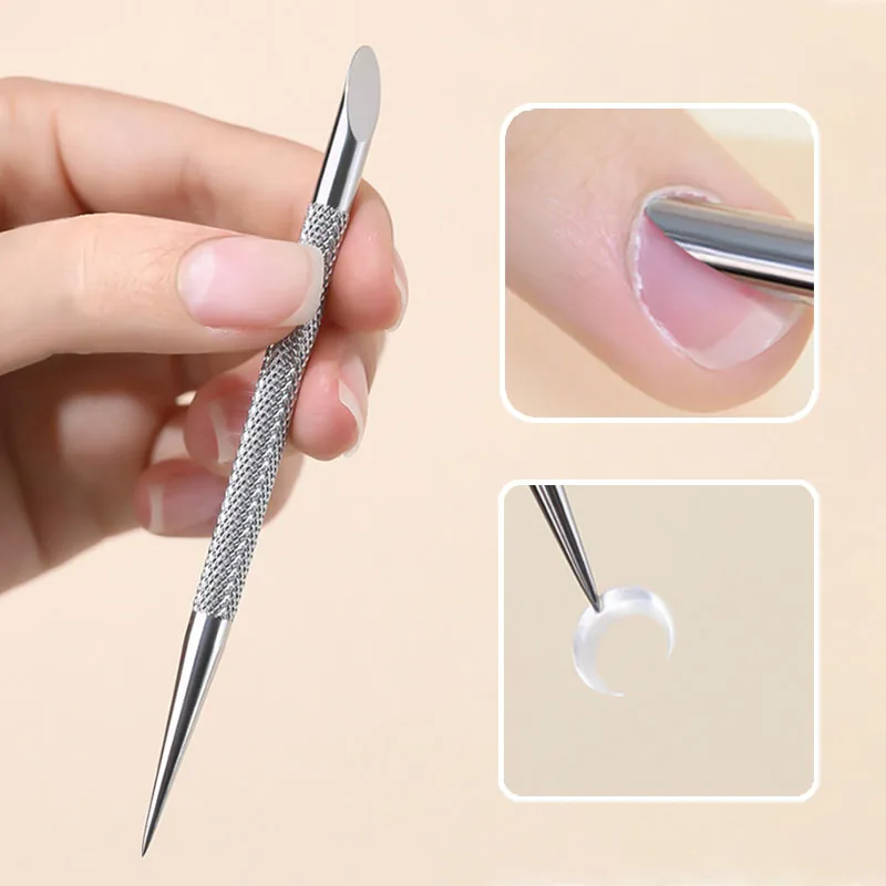 1 PC Double-ended Stainless Steel Cuticle Pusher Nail Manicures Remover Manicure Sticks Tool for Nail Art