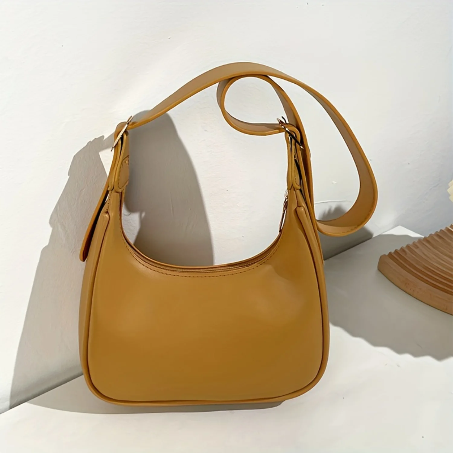 

Vintage Crescent Shoulder Bag, Retro Underarm Hobo Bag, Women's Handbag & Purse